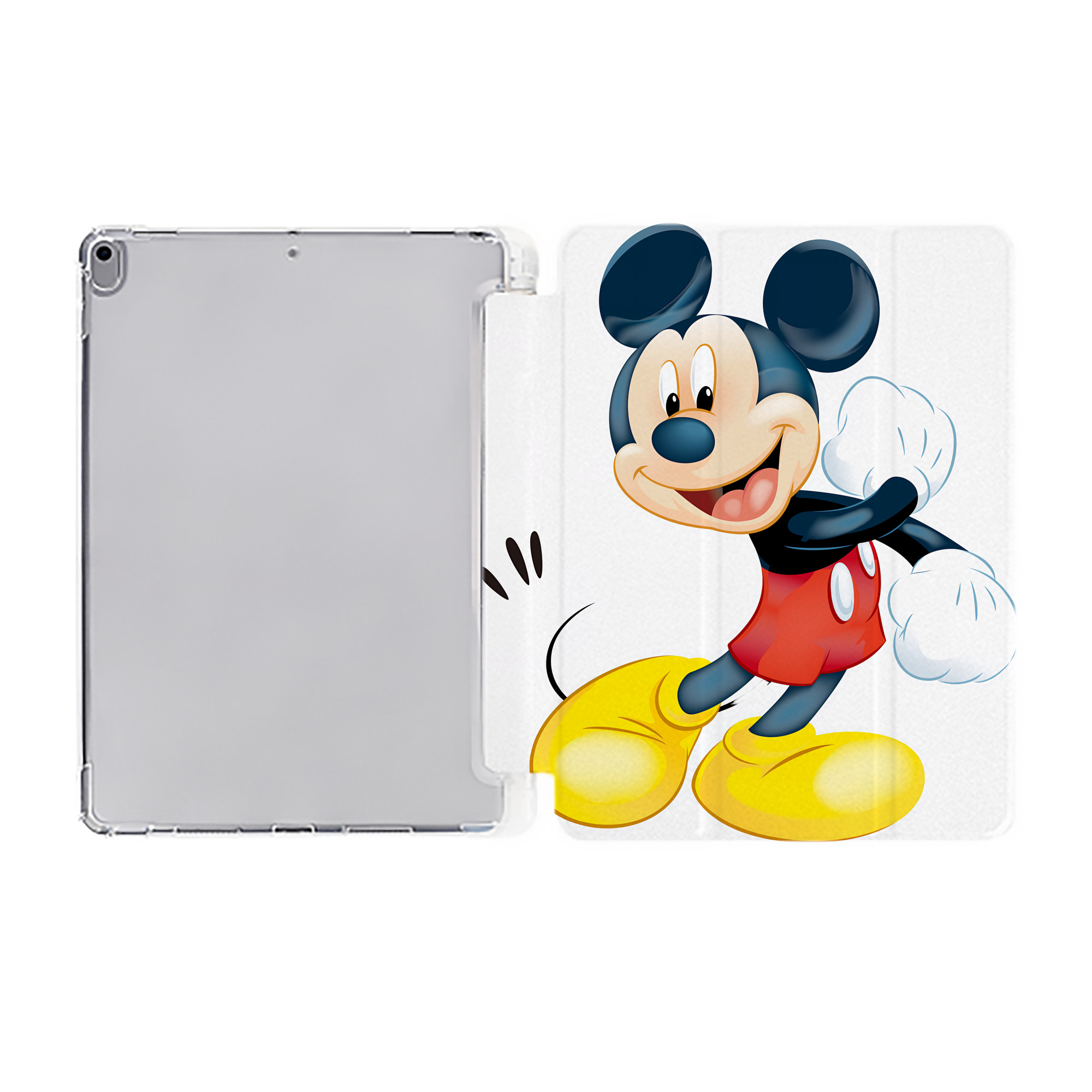 （画像用） ミッキーマウス Mickey Mouse IPad ケース ペン収納付き 三つ折りスタンド PUレザー×シリコン 対応機種9.5/10.5/10.9インチ